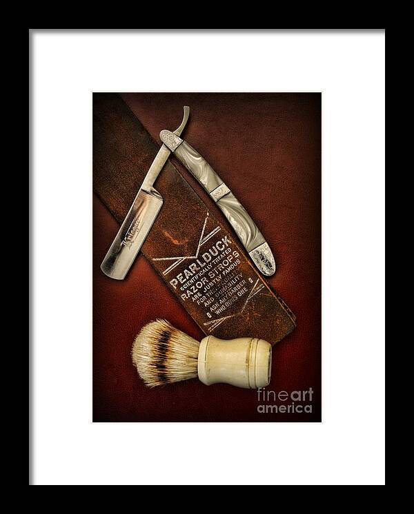 Barber - Vintage Barber Framed Print featuring the photograph Barber - Tools for a Close Shave by Paul Ward