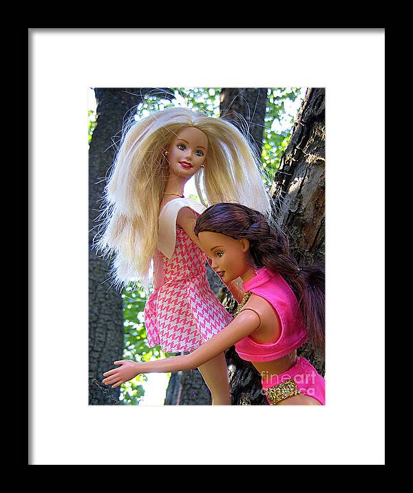 Barbie Framed Print featuring the photograph Barbie's Climbing Trees by Nina Silver