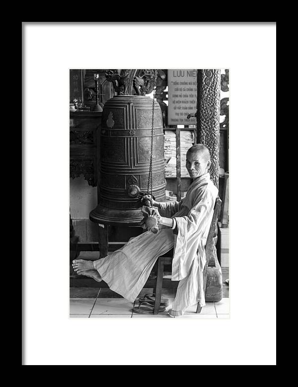 Vietnam Framed Print featuring the photograph Barefoot Buddhist Monk by Tina Manley