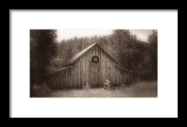 Barn Framed Print featuring the photograph First Snow in November by Amanda Smith