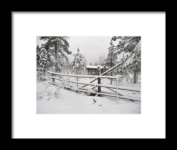 Finland Framed Print featuring the photograph Barn in Seitseminen winter by Jouko Lehto