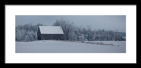 Scenic Vermont Photographs Framed Print featuring the photograph Barn in the long wait by Jeff Folger