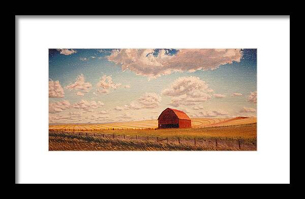 Wheat Framed Print featuring the painting Barn near Moscow by Leonard Heid