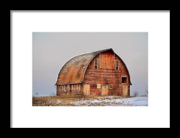 Rustic Framed Print featuring the photograph Barn On The Hill by Bonfire Photography