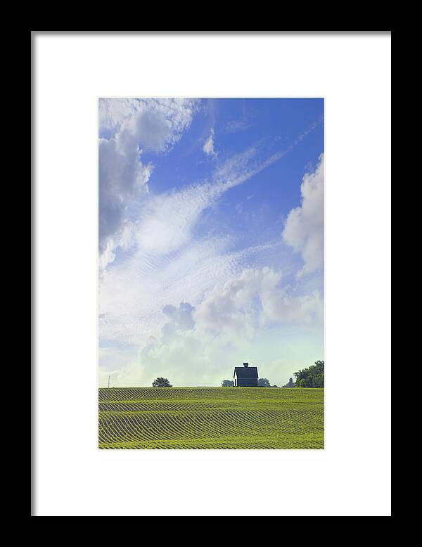 Farm & Barn Framed Print featuring the photograph Barn on Top of the Hill by Mike McGlothlen