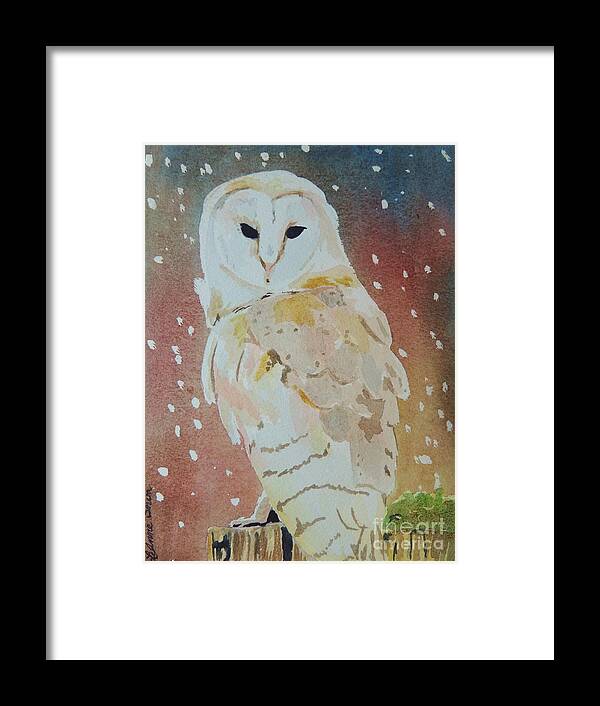 Barnowl Framed Print featuring the painting Barn Owl by LeAnne Sowa