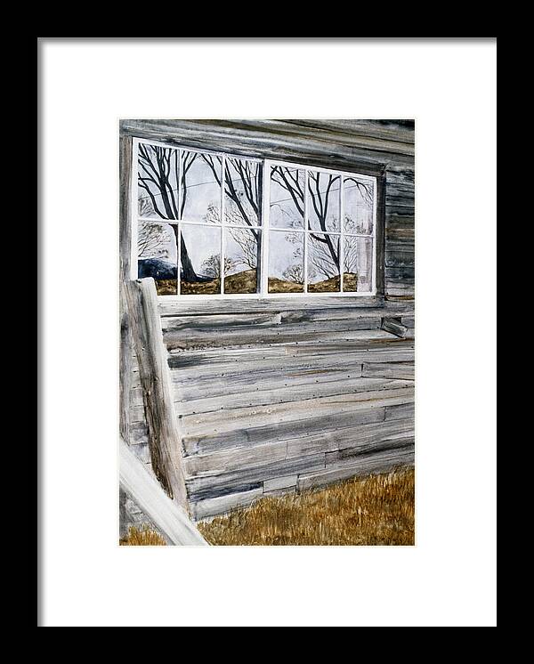 Antique Barn Framed Print featuring the painting Barn Reflection by Karol Wyckoff