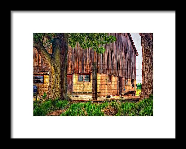 Barn Framed Print featuring the photograph Barnyard 2 - Paint by Steve Harrington