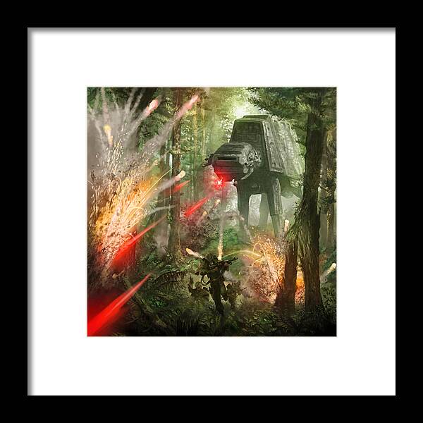 Star Wars Framed Print featuring the digital art Barrage Attack by Ryan Barger