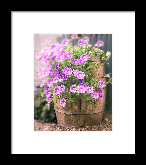 Flowers Framed Print featuring the photograph Barrel of Flowers - Floral Arrangements by Gary Heller