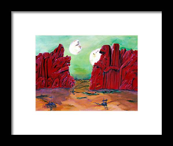 #landscape Prints Framed Print featuring the painting Barsoom by Gail Daley