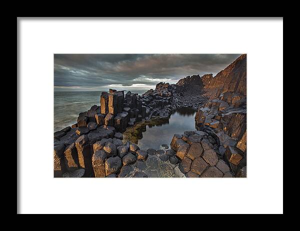 535898 Framed Print featuring the photograph Basalt Cliff At Blackhead Beach Otago by Colin Monteath