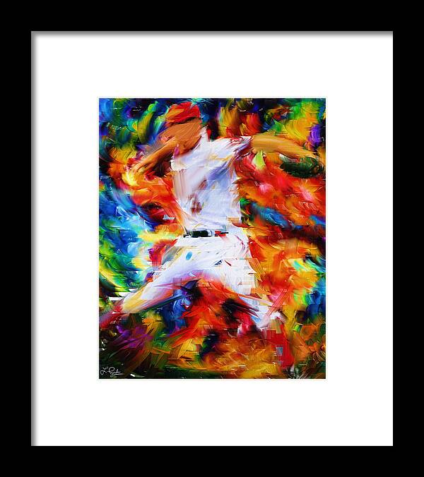 Baseball Framed Print featuring the digital art Baseball I by Lourry Legarde