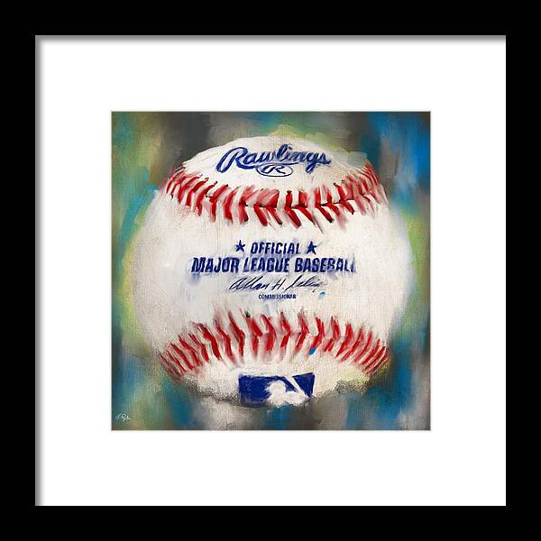 Baseball Framed Print featuring the digital art Baseball IV by Lourry Legarde