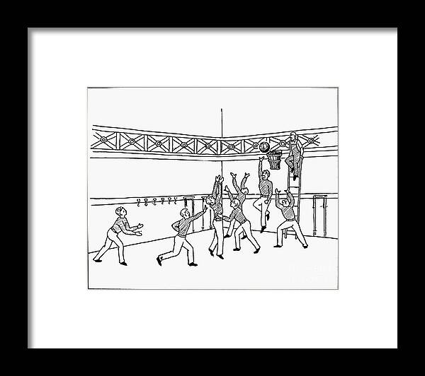 1892 Framed Print featuring the photograph BASKETBALL, c1892 by Granger