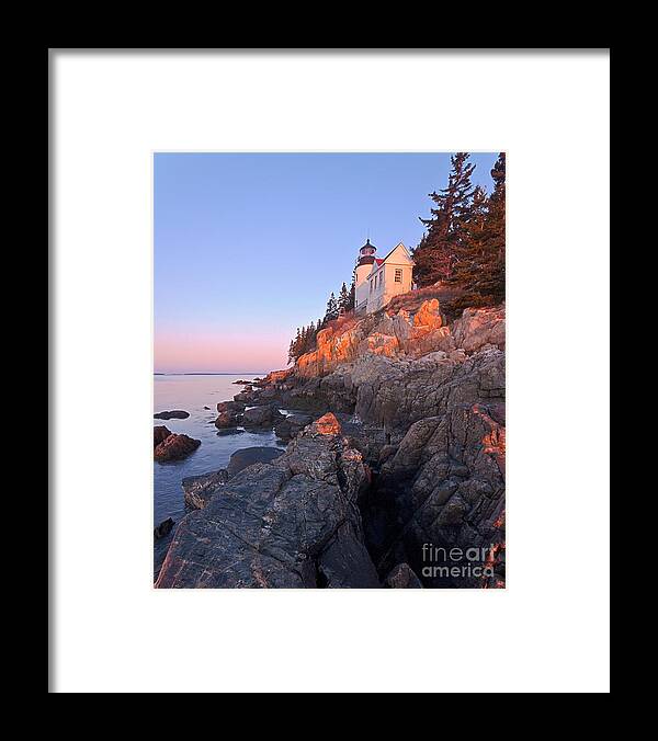 Bass Harbor Lighthouse Framed Print featuring the photograph Bass Harbor Lighthouse Acadia National Park 2 by Glenn Gordon