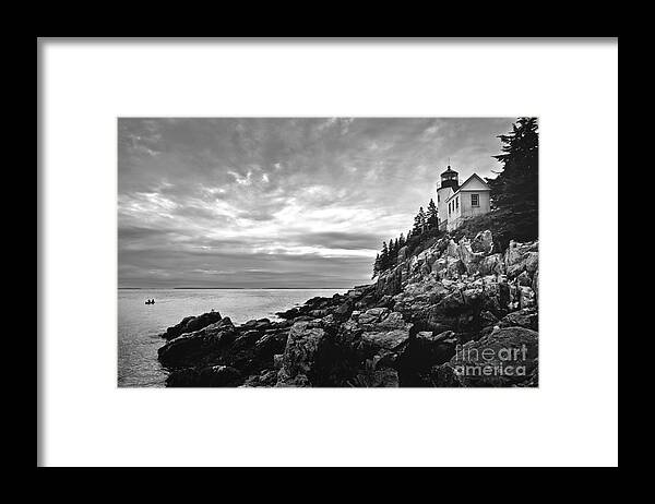 Bar Harbor Framed Print featuring the photograph Bass Harbor Lighthouse at Dusk by Diane Diederich
