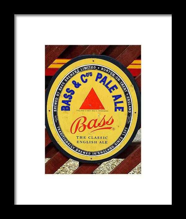 Bass Framed Print featuring the photograph Bass Pale Ale Railway Sign by Gordon James