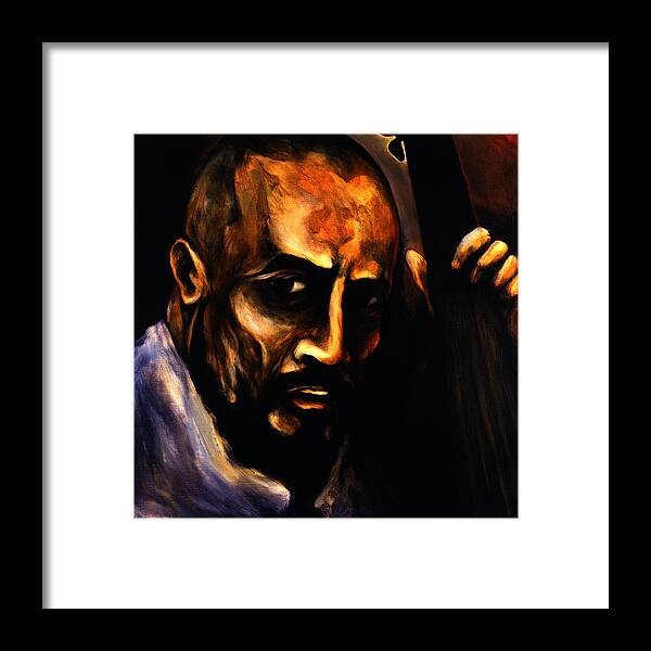 Highly Influential American Jazz Double Bassist Framed Print featuring the painting Bassist Experimenter by Cardell Walker