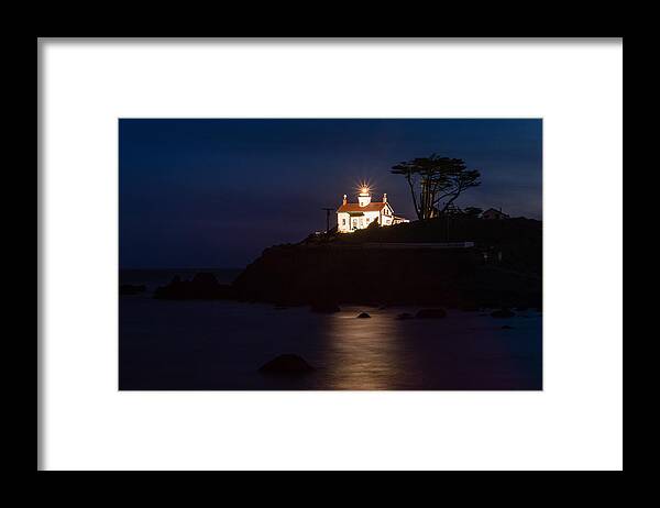 Battery Point Framed Print featuring the photograph Battery Point Lighthouse by Mike Ronnebeck