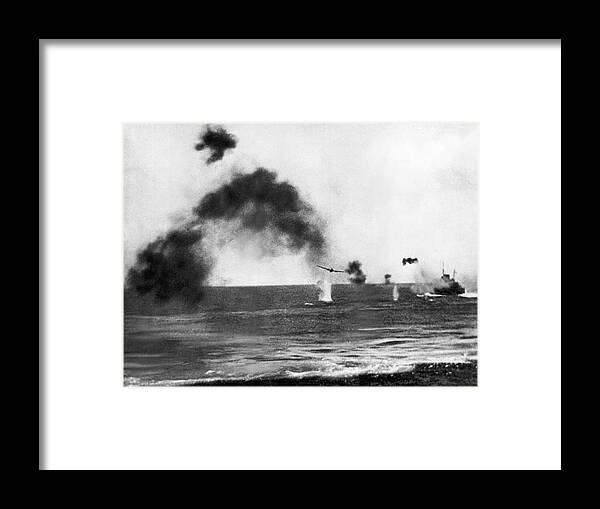 1940s Framed Print featuring the photograph Battle Of Midway by Underwood Archives