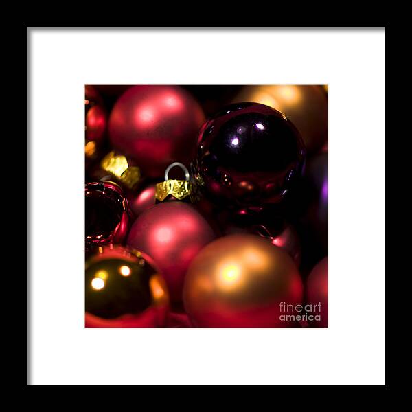 Abstract Baubles Framed Print featuring the photograph Bauble Abstract by Anne Gilbert