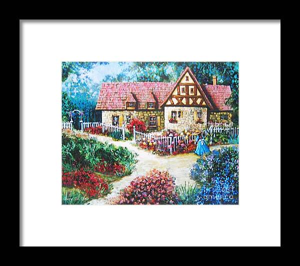 Bavaria Framed Print featuring the painting Bavarian Cottage by Cheryl Del Toro