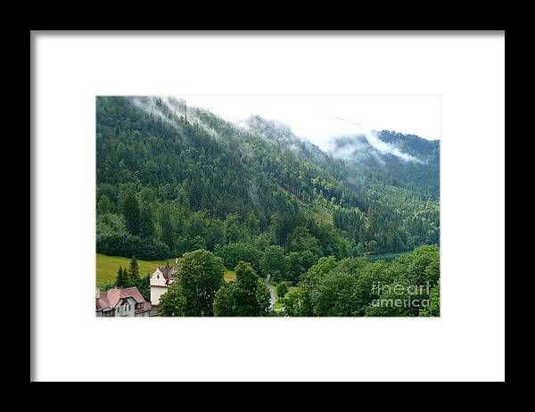 Germany Framed Print featuring the photograph Bavarian Mountain Slope with Mist by Carol Groenen