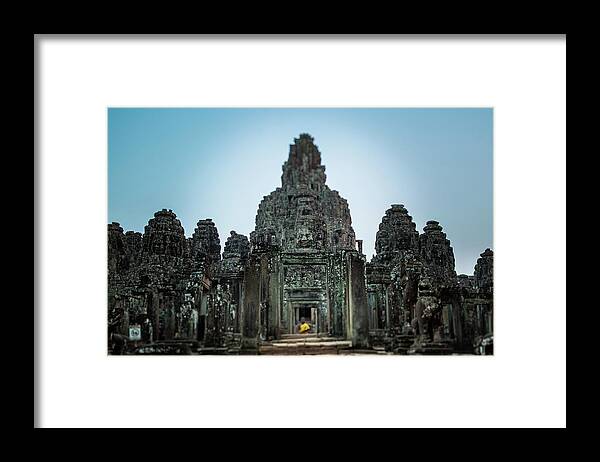 Tranquility Framed Print featuring the photograph Bayon Temple And Buddhist Statue by © Francois Marclay
