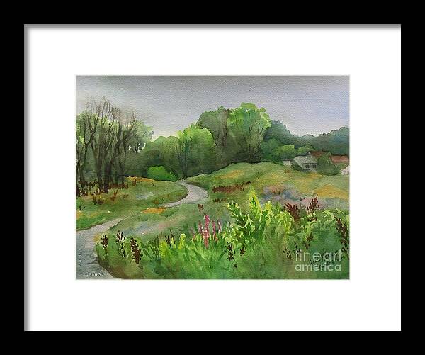 Landscape Framed Print featuring the painting Bruentrump Farm Meadow #1 by Heidi E Nelson