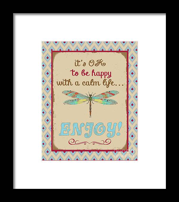 Digital Art Framed Print featuring the digital art Be Happy by Jean Plout