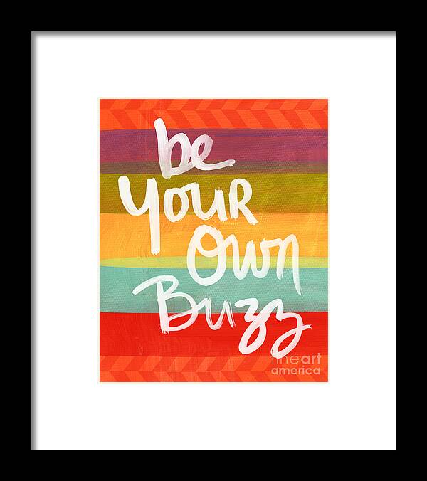 Stripes Framed Print featuring the painting Be Your Own Buzz by Linda Woods
