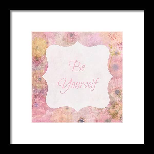 Be Yourself Framed Print featuring the digital art Be Yourself Daisies by Inspired Arts