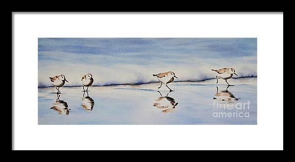 Beach Framed Print featuring the painting Beach Babies by Glenyse Henschel