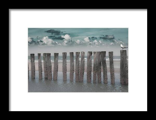 Windbreakers Framed Print featuring the photograph Beach Bars by Bernardine De Laat
