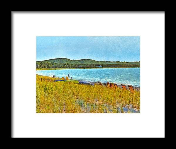 Glen Arbor Framed Print featuring the digital art Beach Chairs by Digital Photographic Arts