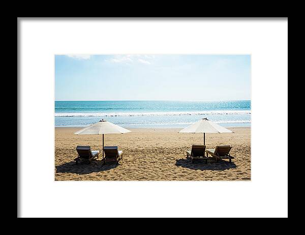 Scenics Framed Print featuring the photograph Beach Chairs, Seminyak Beach, Bali by John Harper