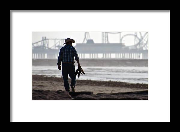 Cowboy Framed Print featuring the photograph Beach Cowboy by John Collins