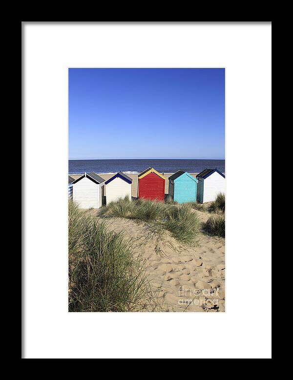 Beach Framed Print featuring the photograph Southwold Beach Huts UK by Julia Gavin