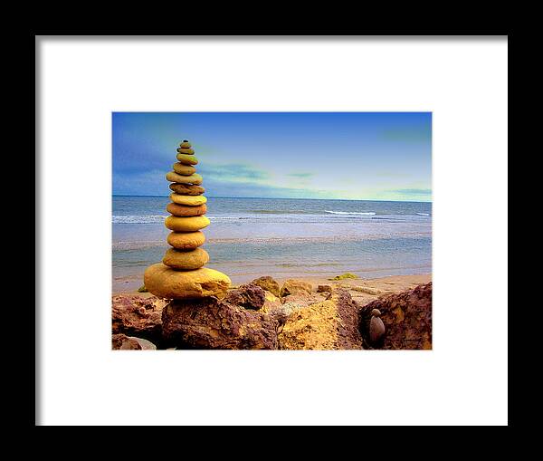 Ventura Beach Framed Print featuring the photograph Beach Rocks by David Zumsteg