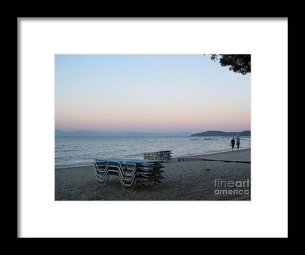 Beach Framed Print featuring the photograph Beach set for night by Susanne Baumann