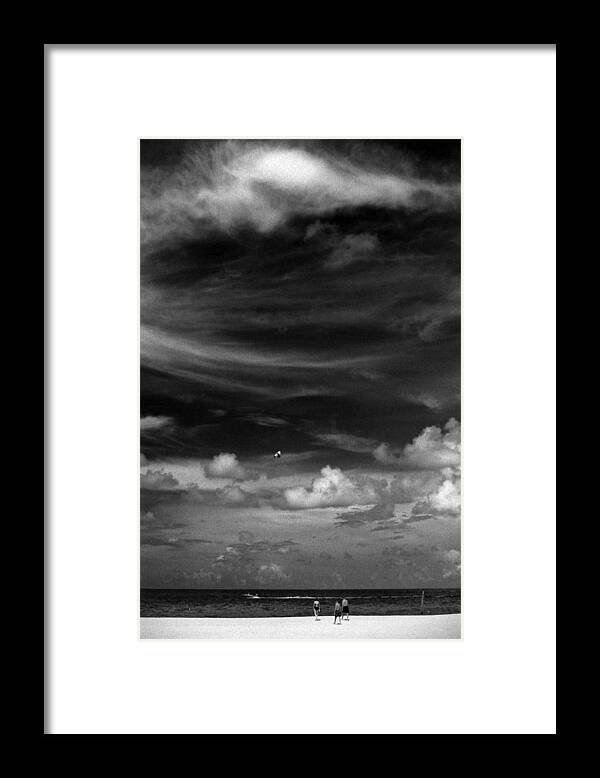 Beach Framed Print featuring the photograph Beach Sky People by Christopher McKenzie