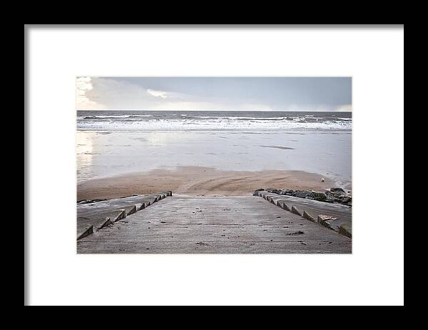 Aberafan Framed Print featuring the photograph Beach steps by Tom Gowanlock