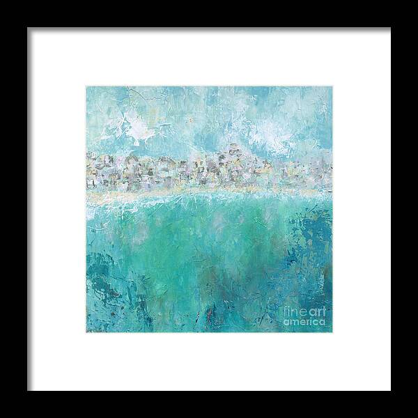 Beach Framed Print featuring the painting Beach Town by Kirsten Koza Reed