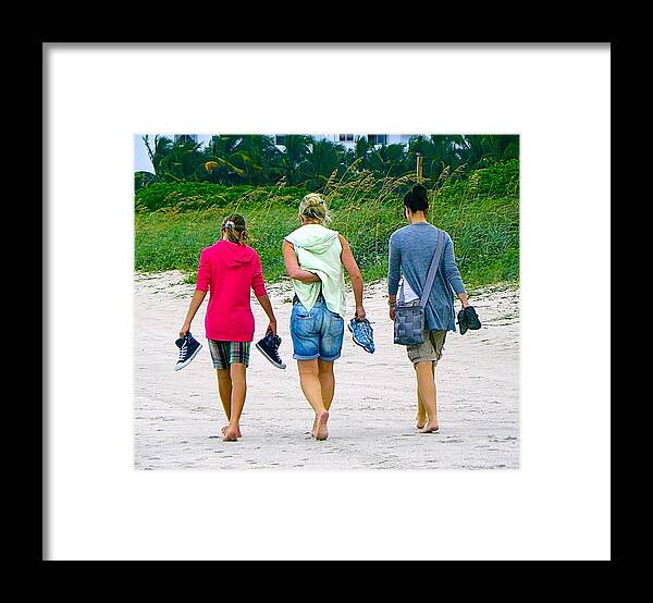Beach Framed Print featuring the photograph Beach Girls by Barbara Zahno