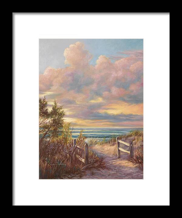 Beach Framed Print featuring the painting Beach Walk by Lucie Bilodeau