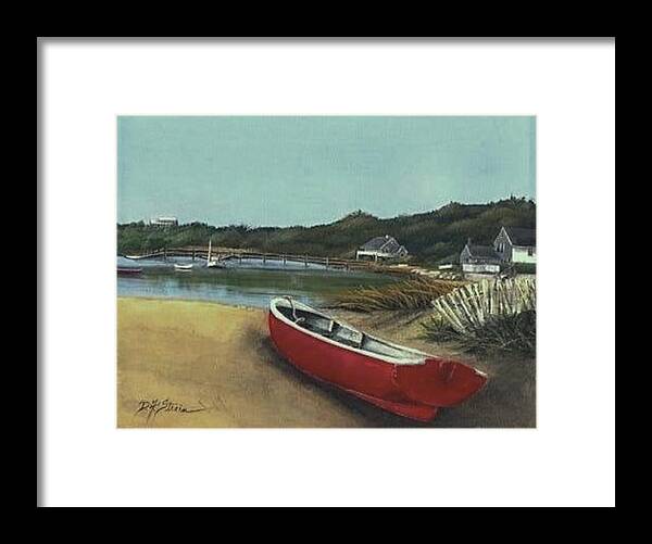 Ocean Framed Print featuring the painting Beached Boat by Diane Strain