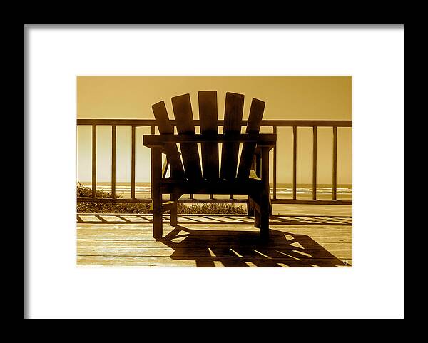 Beach Framed Print featuring the digital art Beachfront Chair by Gary Olsen-Hasek