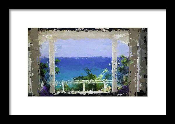 Anthony Fishburne Framed Print featuring the digital art Beachfront Oasis by Anthony Fishburne