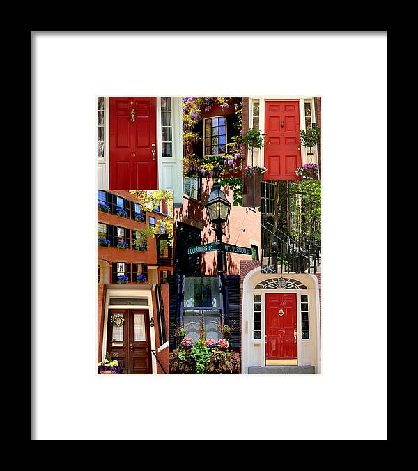 Boston Framed Print featuring the photograph Beacon Hill Windows Doors and More by Caroline Stella